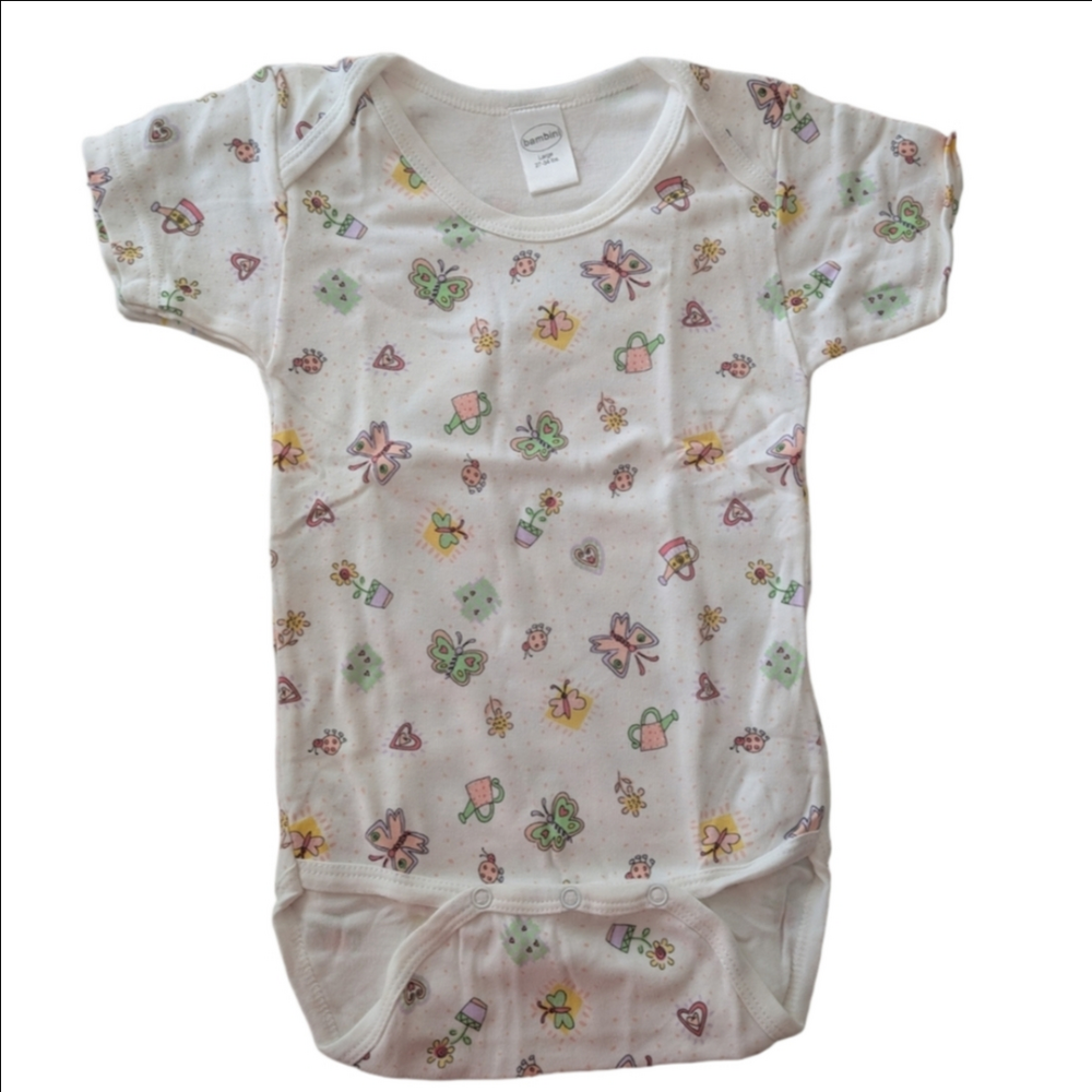 2 Pack Bambini Baby Kite&Butterfly Onesie, Size L, 100% Cotton